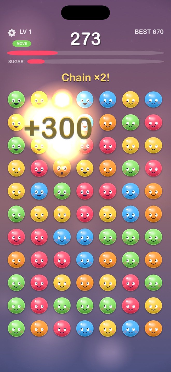 A Chain ×2 combo popping with a +300 score burst
